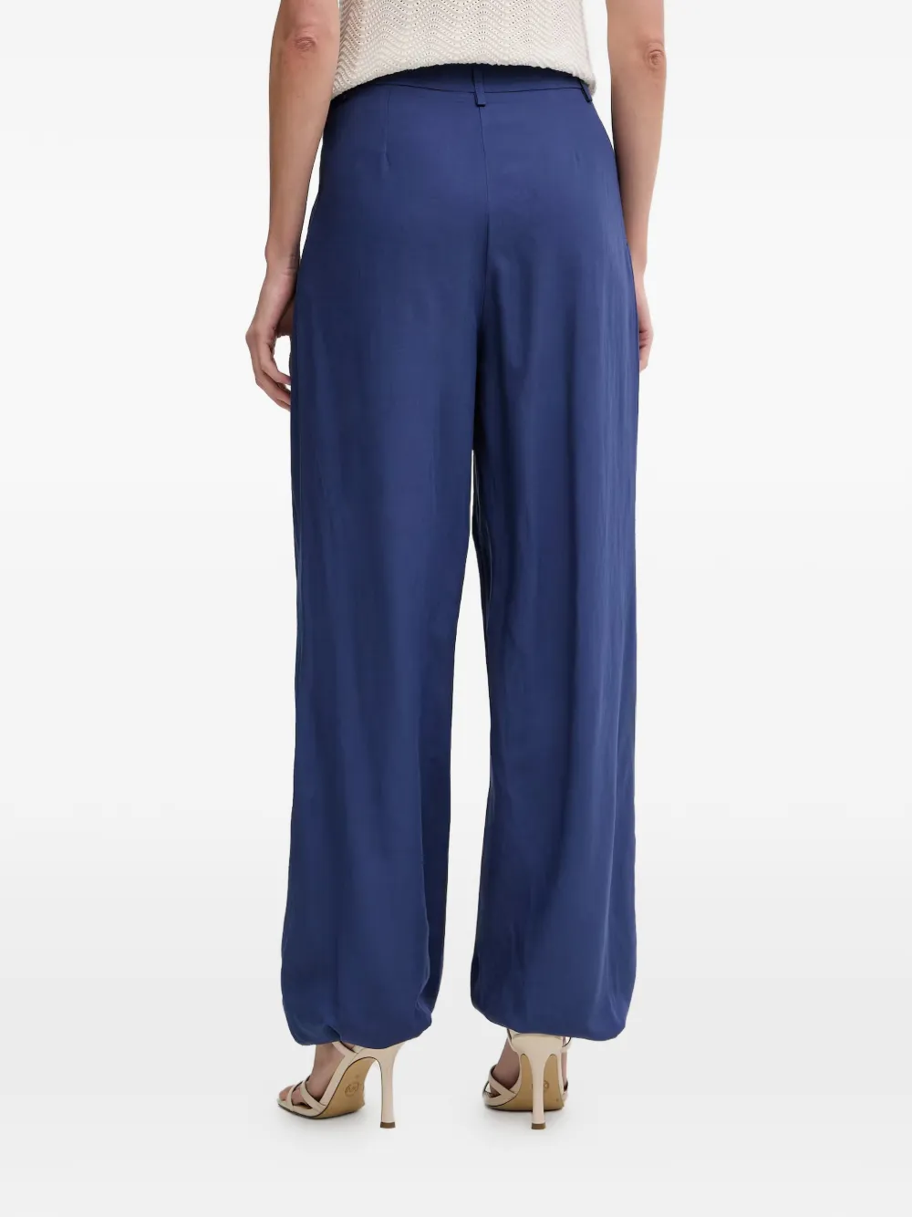 FRACOMINA Plooibroek met wijde pijpen Blauw