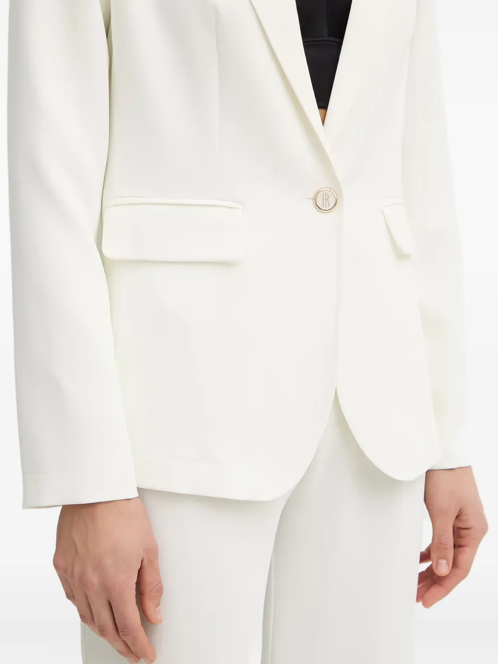 FRACOMINA Blazer met logo-knoop Wit