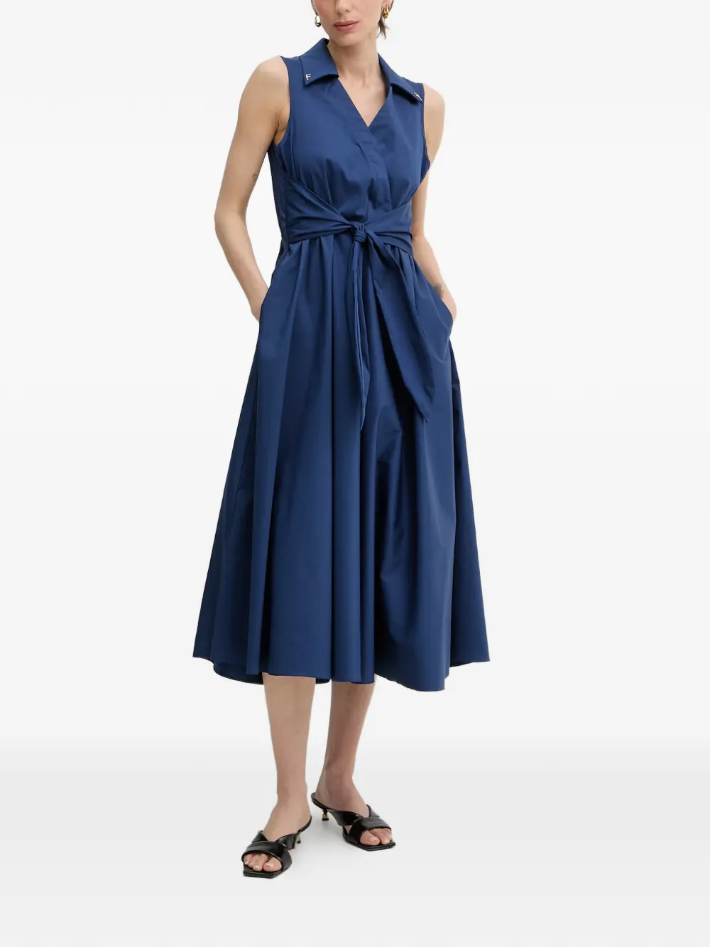 FRACOMINA Midi-jurk met taillestrik Blauw