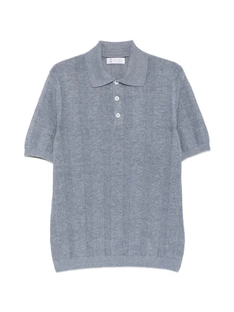 Brunello Cucinelli stripe-knit polo shirt