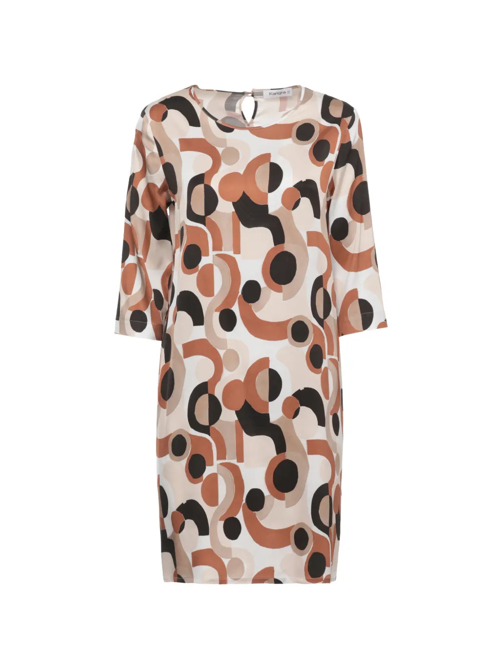Kangra abstract-print three-quarter-sleeve dress - Multicolore