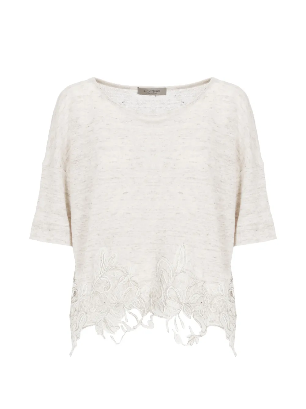 D.Exterior lace-trim short-sleeve poncho - Rosa