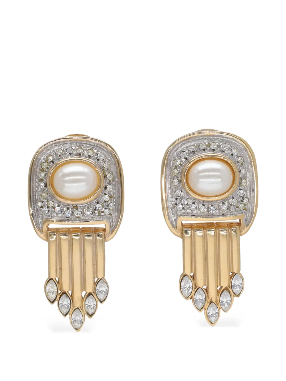BOZART faux-pearl pendant earrings - Silver