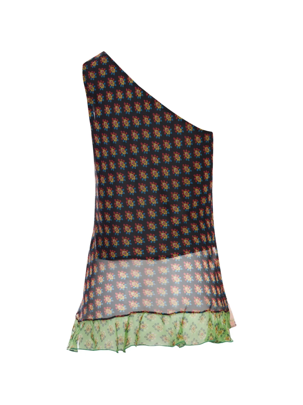ETRO Asymmetrische blouse met bloemenprint Zwart