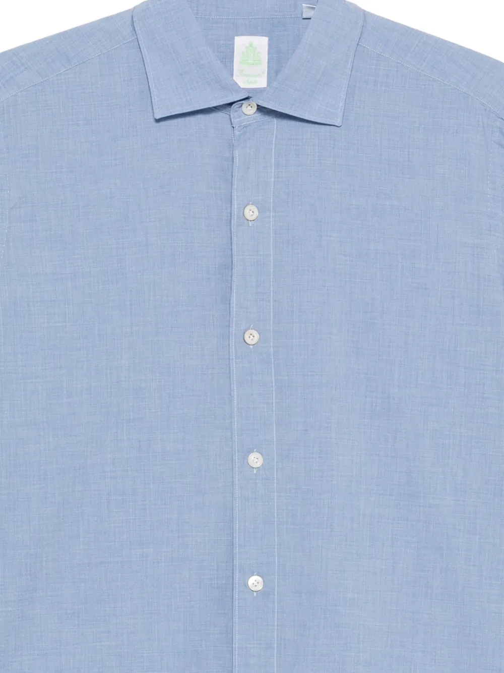 Finamore 1925 Napoli Overhemd met gespreide kraag Blauw