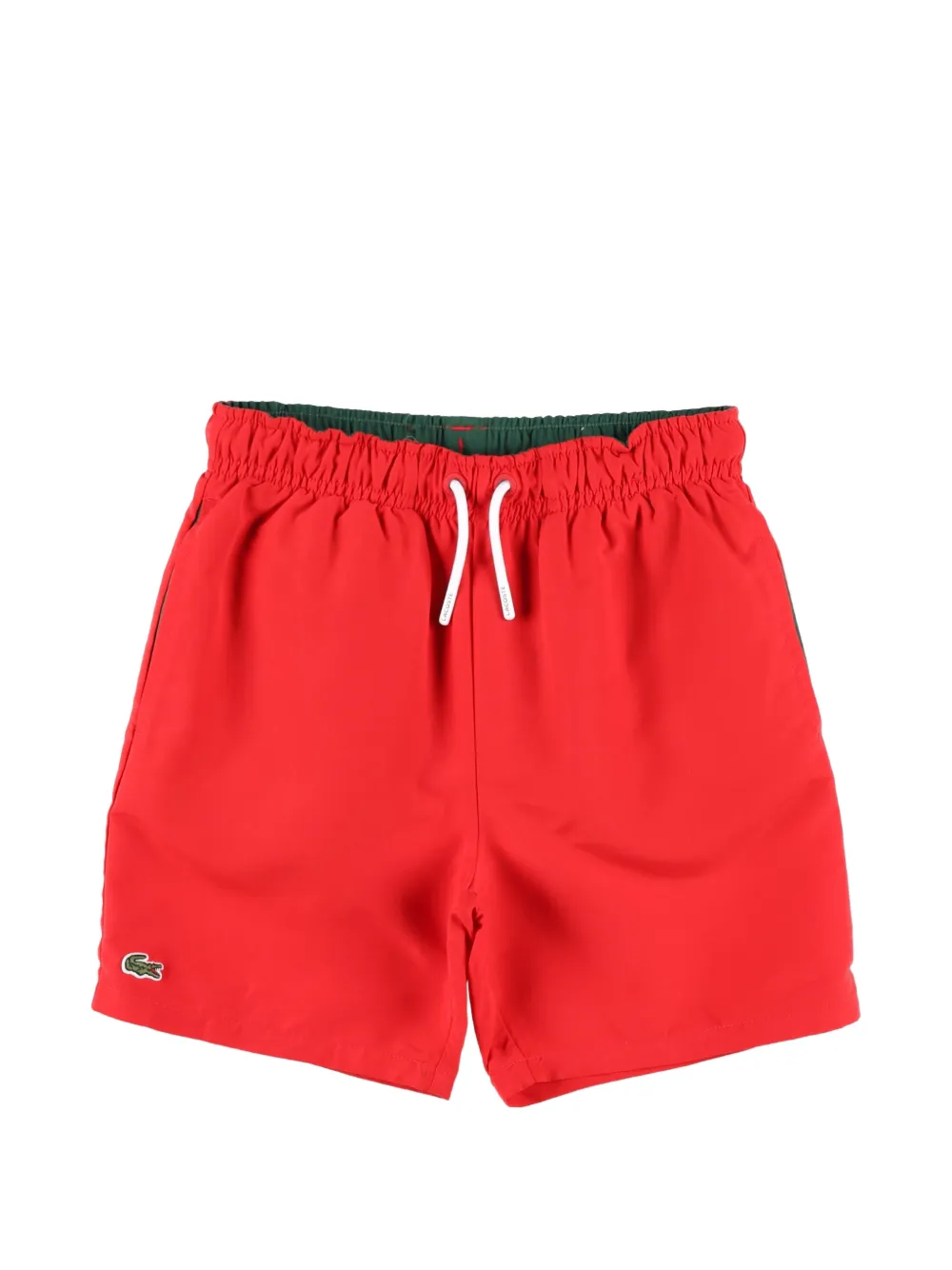 Lacoste Kids drawstring swim shorts - Rosso