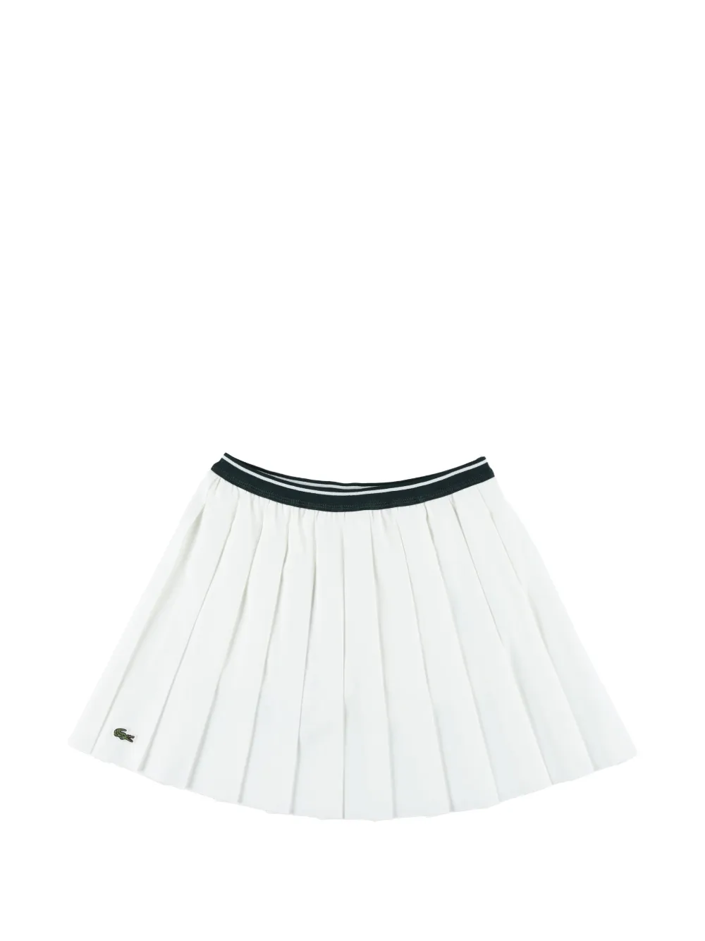 Lacoste Kids logo-patch pleated skirt - Bianco