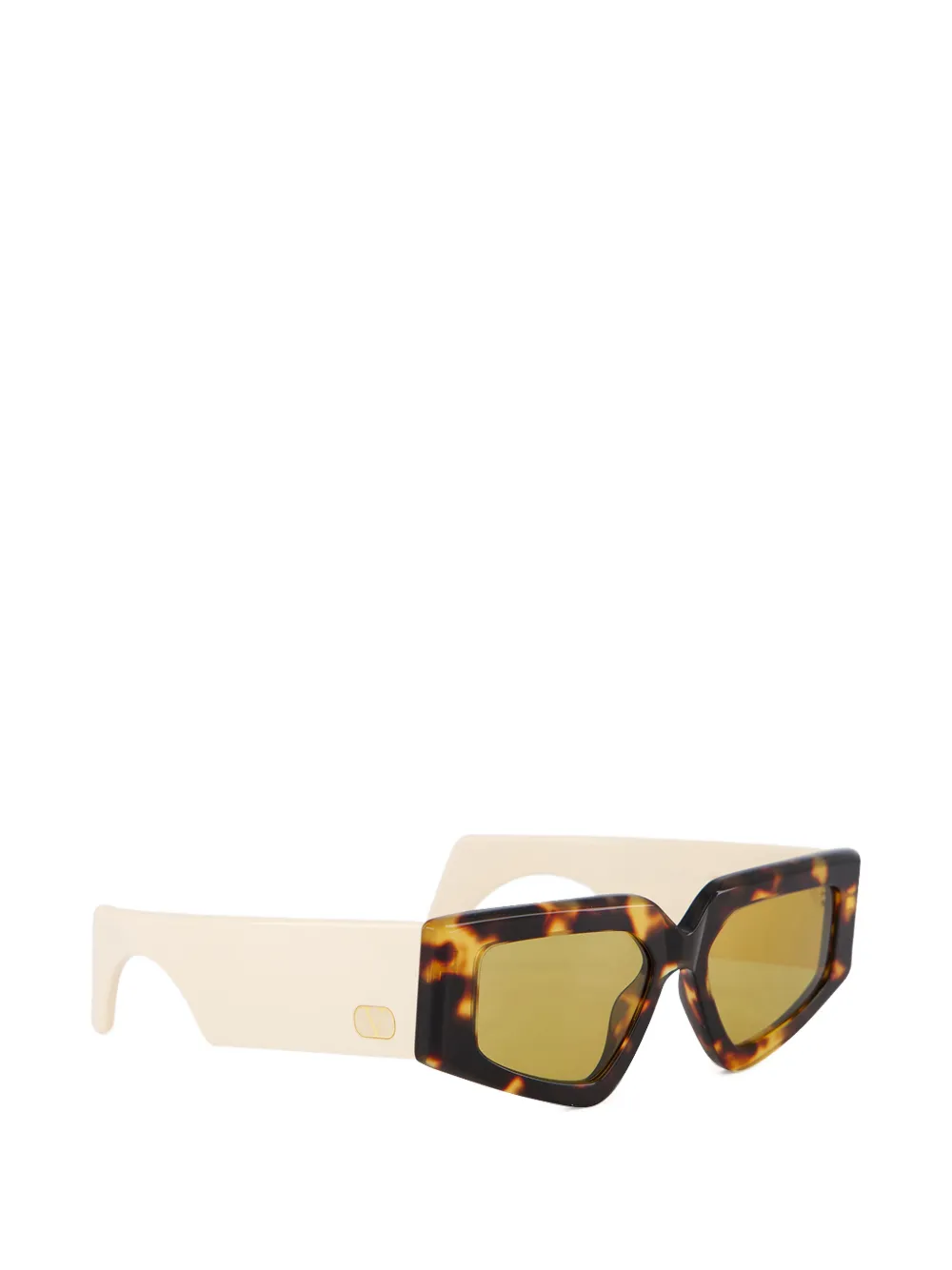 VALENTINO GARAVANI EYEWEAR Zonnebril met geometrisch montuur en V-logo Bruin