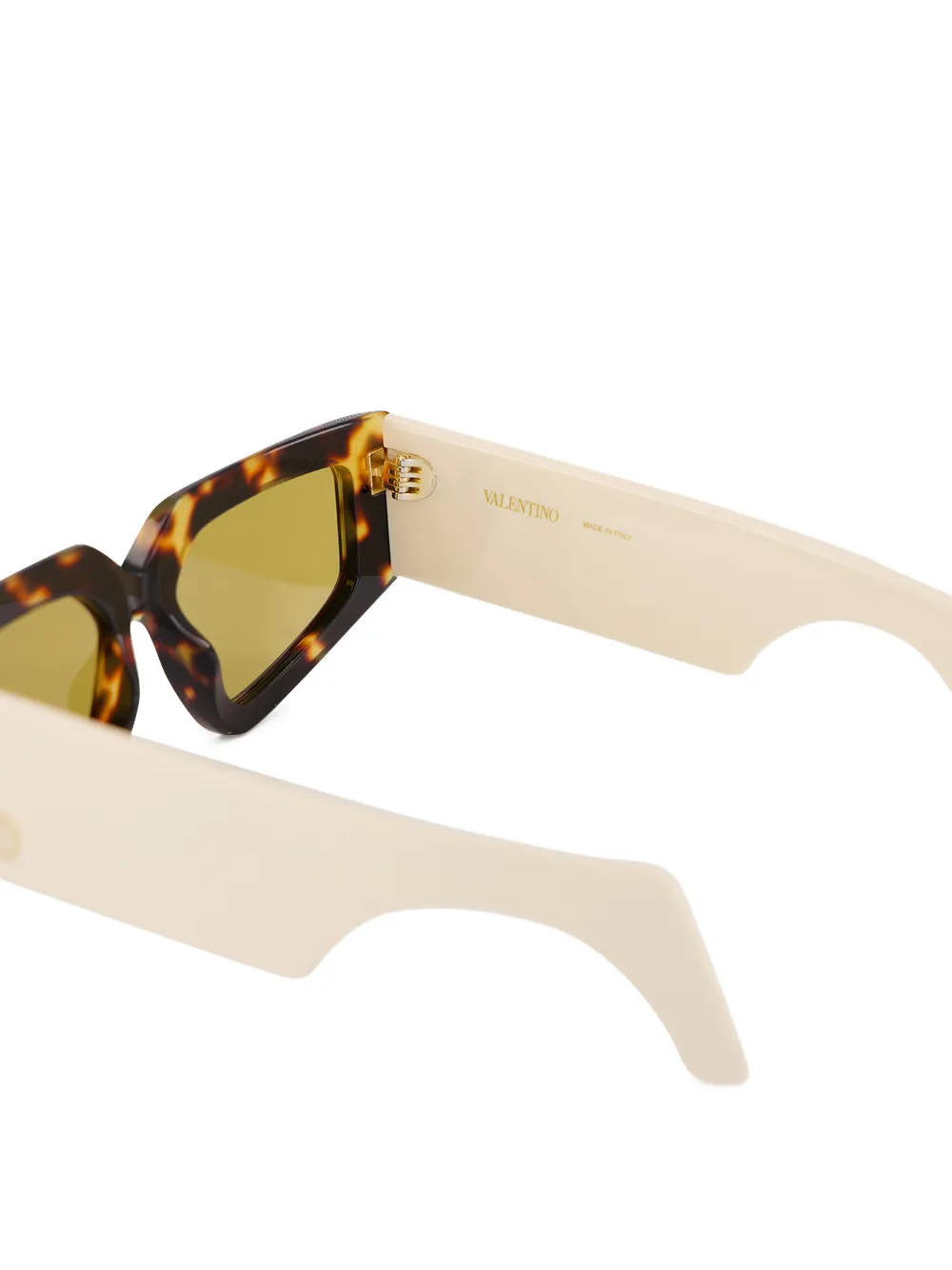 VALENTINO GARAVANI EYEWEAR Zonnebril met geometrisch montuur en V-logo Bruin
