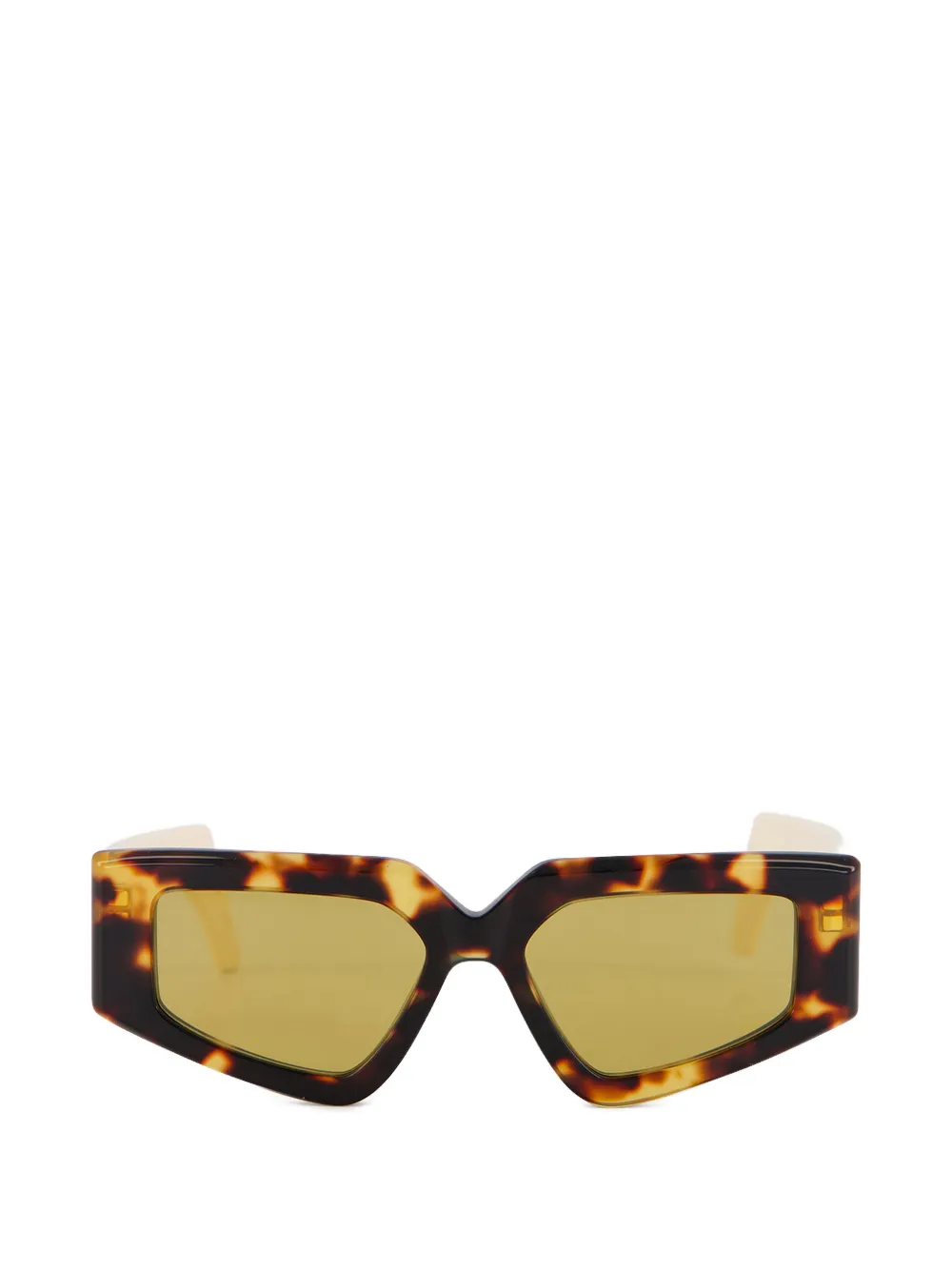 Valentino Garavani V-logo geometric-frame sunglasses - Marrone