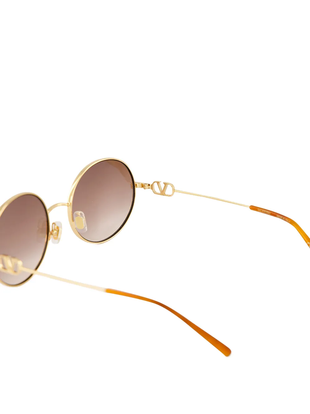 VALENTINO GARAVANI EYEWEAR Signature zonnebril met rond montuur en VLogo Goud
