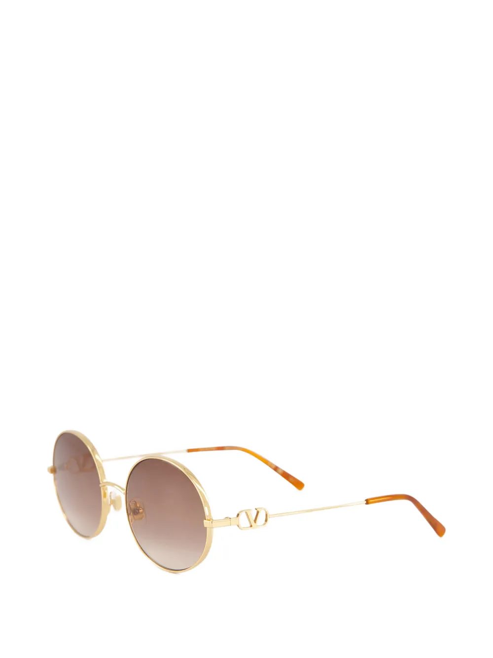 VALENTINO GARAVANI EYEWEAR Signature zonnebril met rond montuur en VLogo Goud