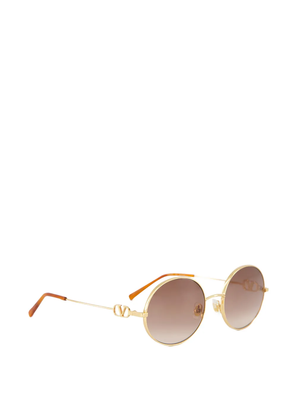 VALENTINO GARAVANI EYEWEAR Signature zonnebril met rond montuur en VLogo Goud