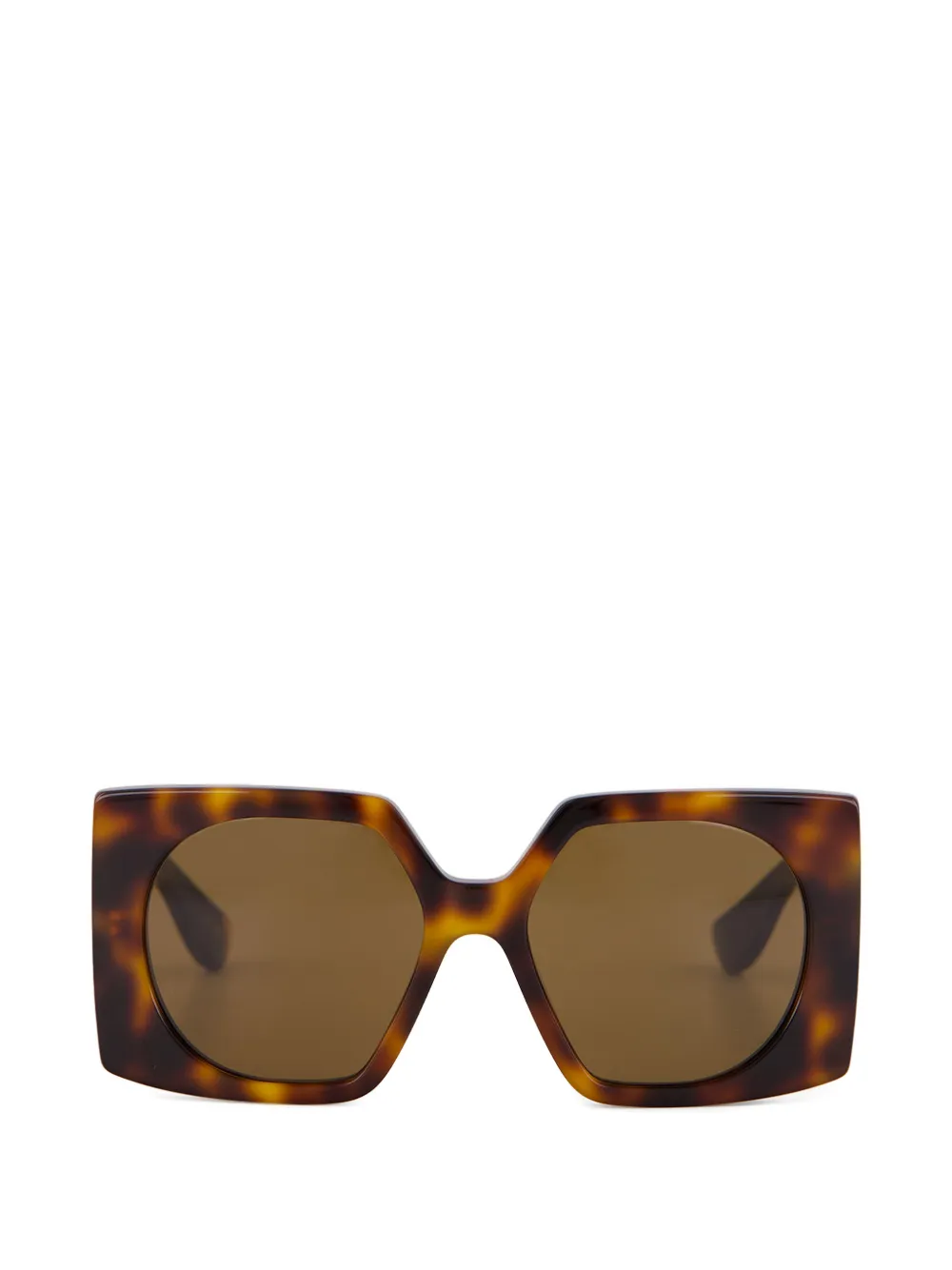 Valentino Garavani V-logo geometric-frame sunglasses - Marrone