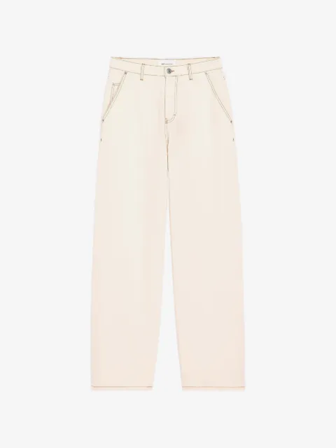AMI Paris white cotton wide-fit trousers