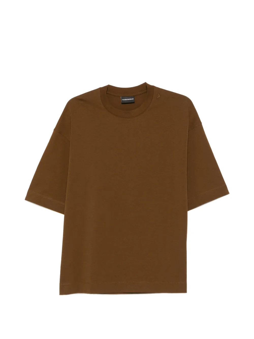 Emporio Armani logo-embroidered T-shirt - Marrone