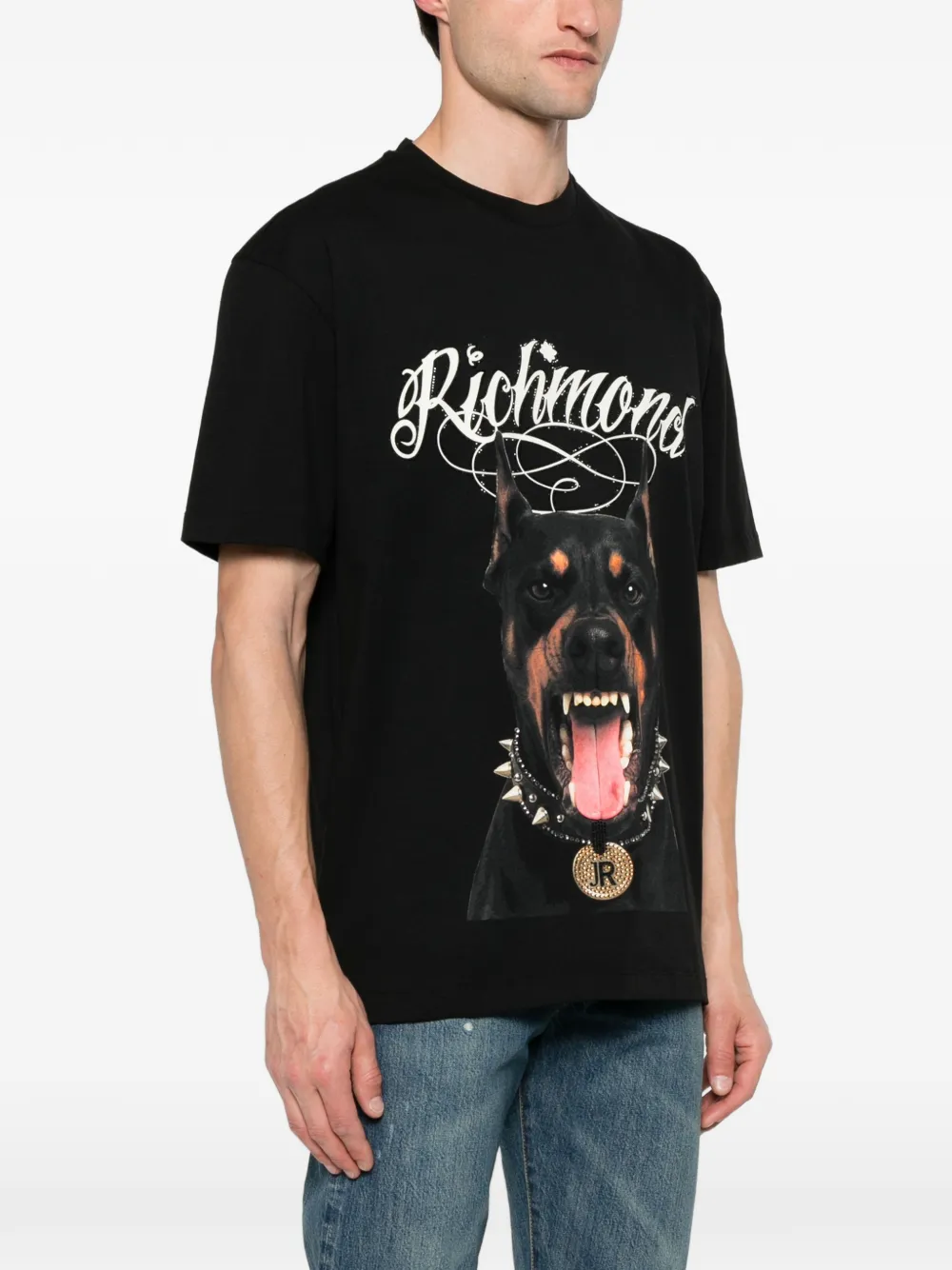 John Richmond T-shirt met grafische print Zwart