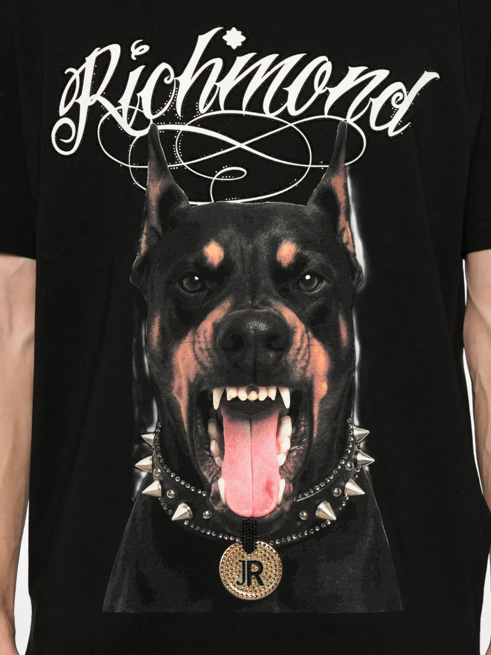 John Richmond T-shirt met grafische print Zwart