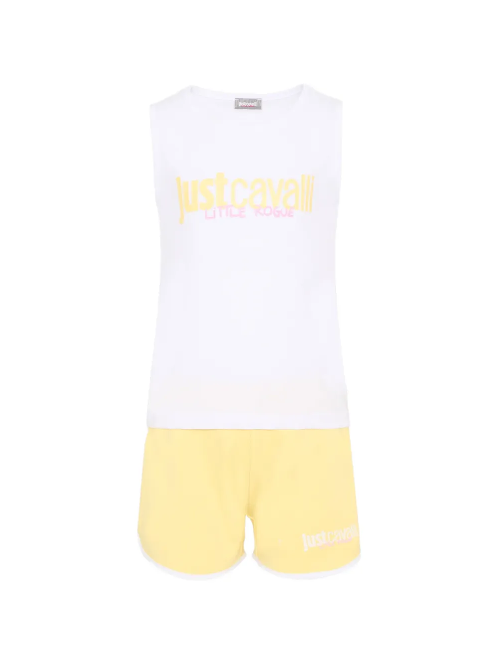 Just Cavalli Kids logo sleeveless tracksuit - Bianco