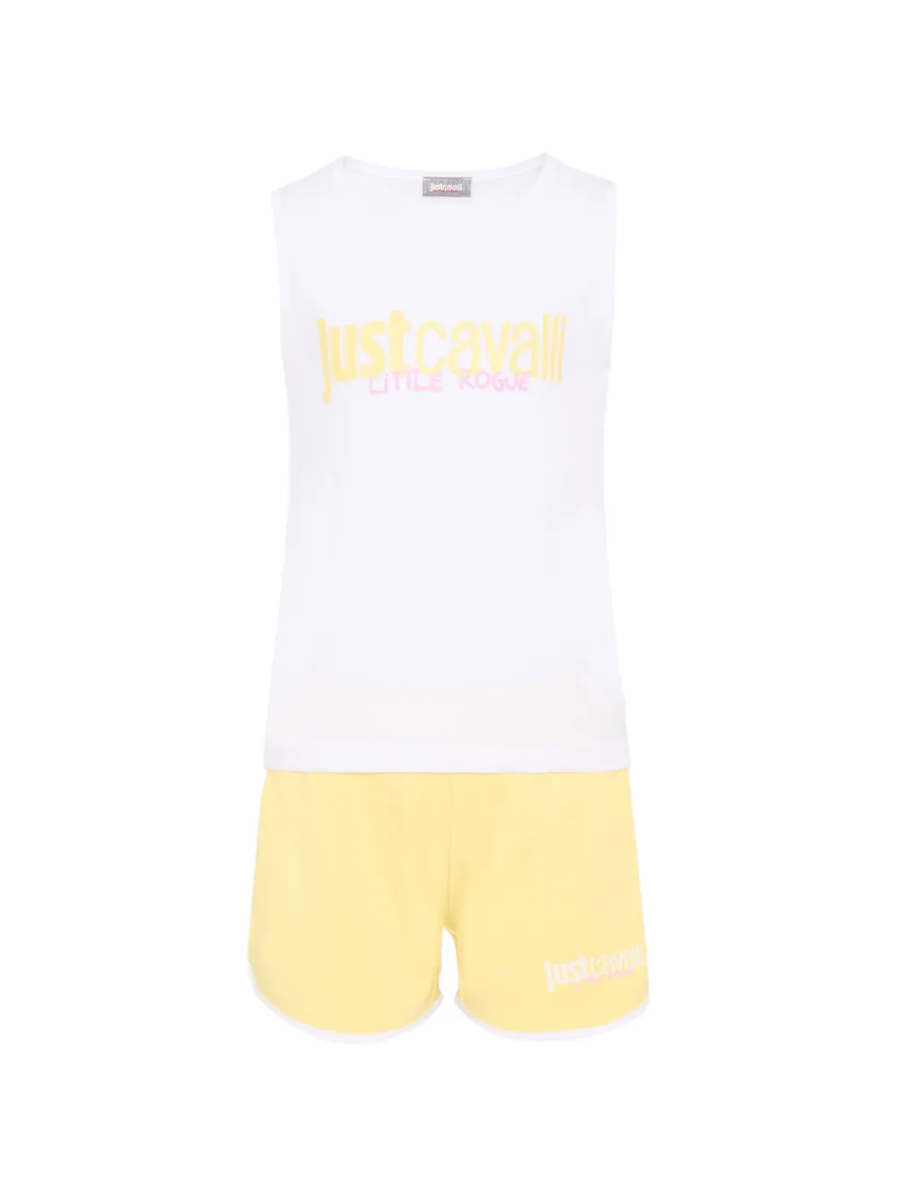 Just Cavalli Kids logo sleeveless tracksuit - Bianco