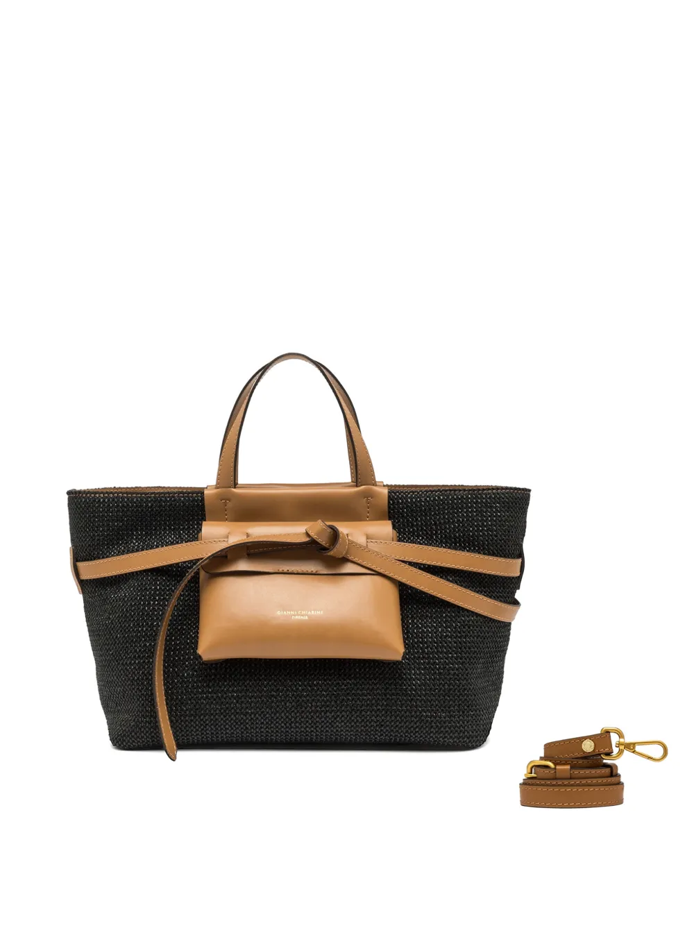 GIANNI CHIARINI Belty woven tote bag - Nero