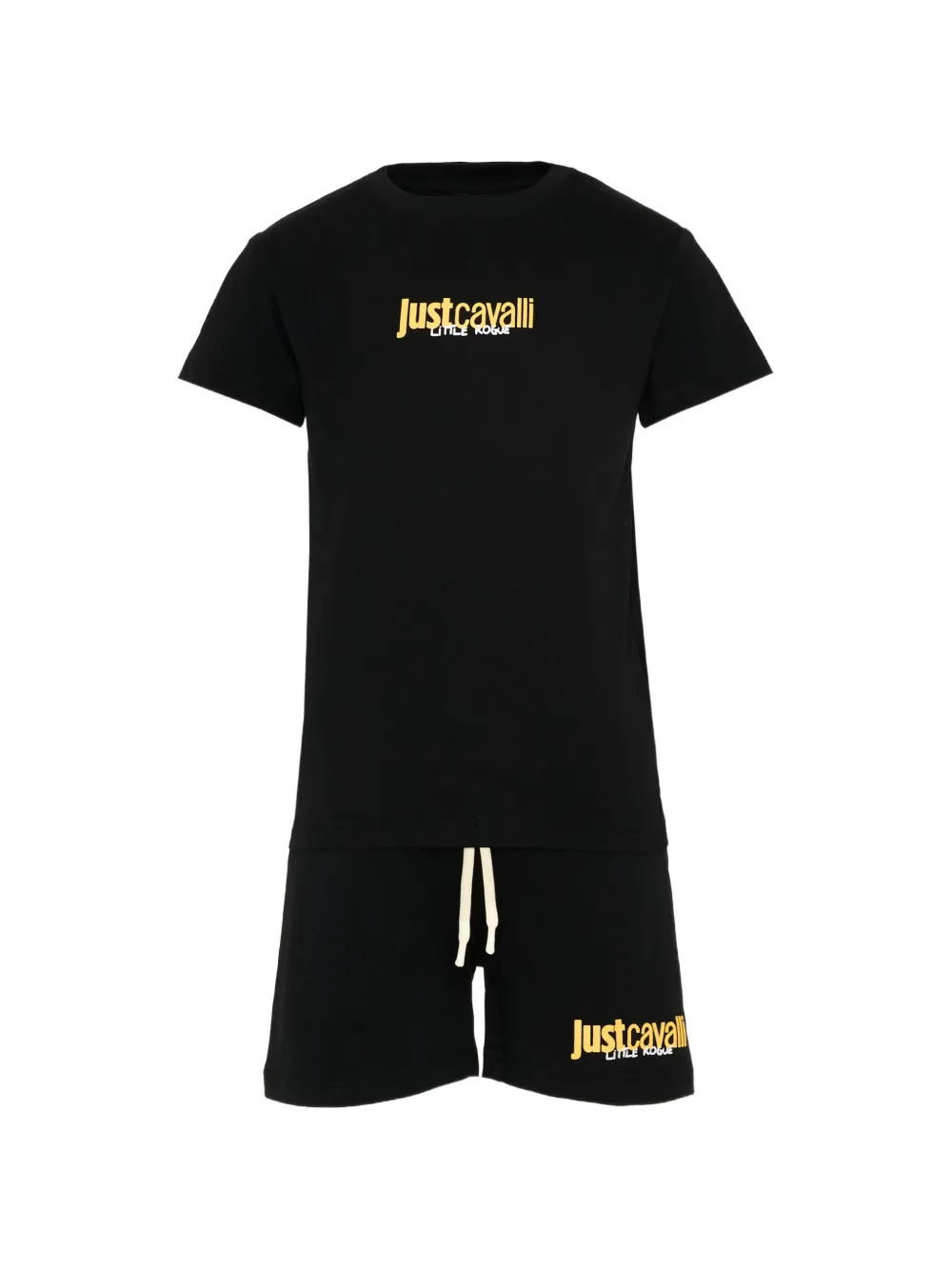 Just Cavalli Kids logo shorts tracksuit set - Nero