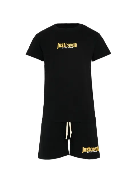 Just Cavalli Kids logo shorts tracksuit set