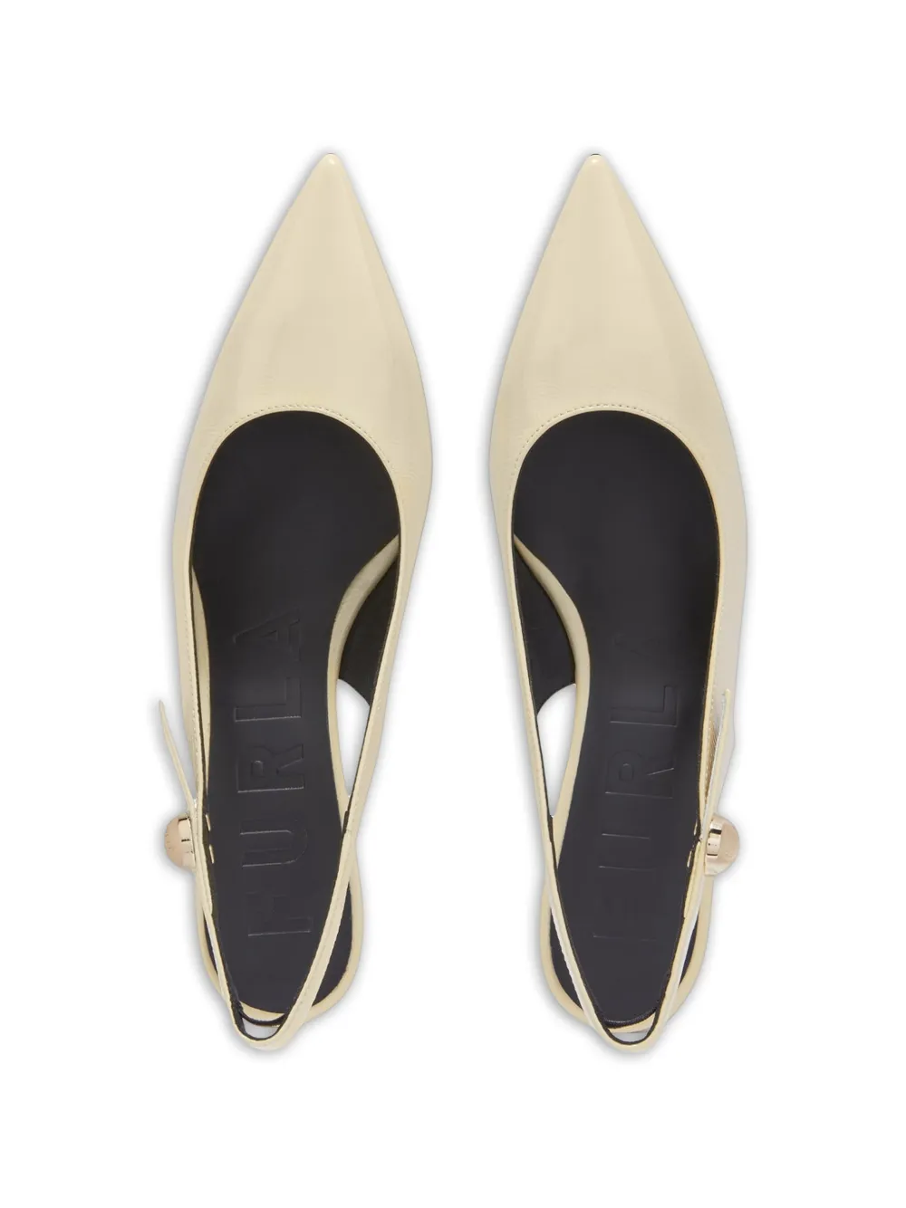 Furla Sfera slingback leather pumps Beige