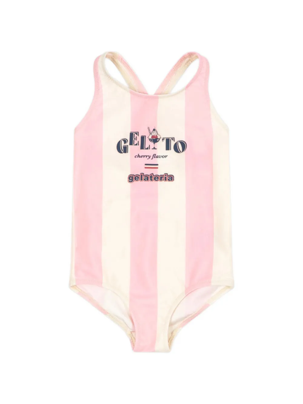 Konges Sløjd striped-print graphic-detail swimwear - Rosa