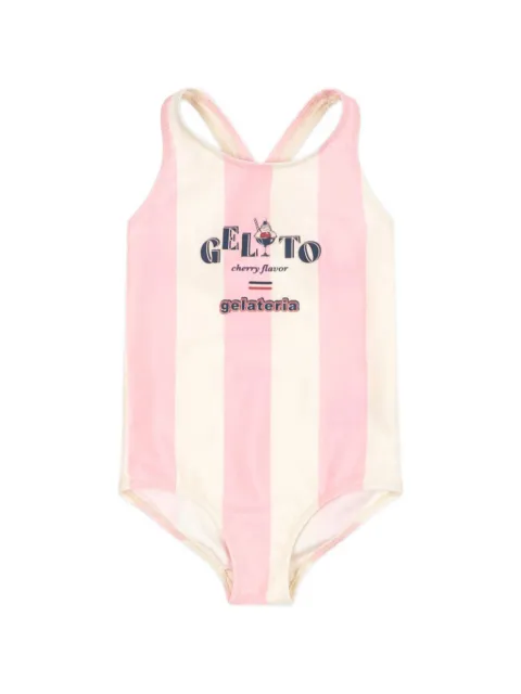 Konges Sløjd striped-pattern graphic-print swimsuit