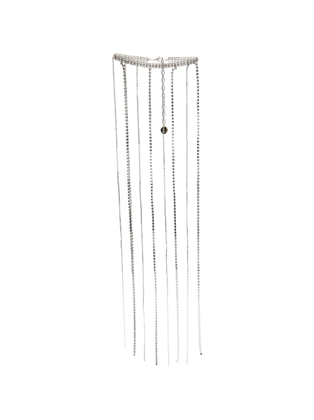 Silvia Gnecchi Diamond crystal-embellished fringed neckalce - Argento
