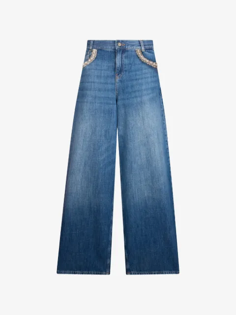 LIU JO flared jeans with bejewelled appliqués