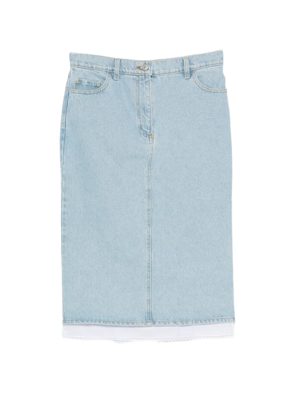 Magda Butrym lace-trim denim skirt - Blu