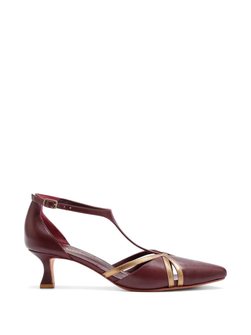 Sarah Chofakian Salomé Villa Cetinale t-strap leather pumps Rood