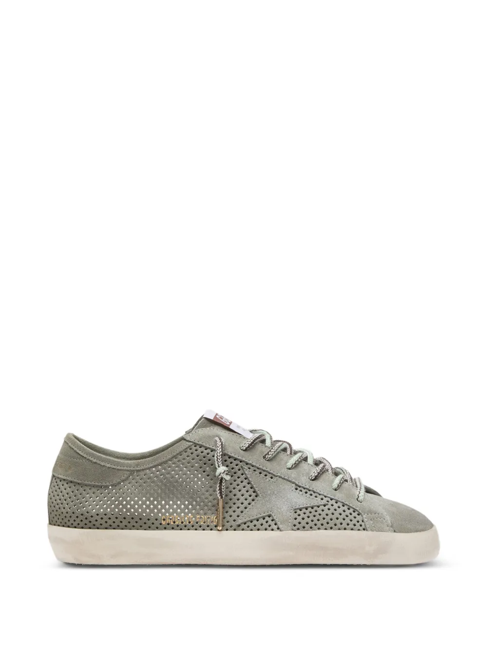 Golden Goose Super-Star green perforated suede with tone-on-tone star detail sneakers - Verde