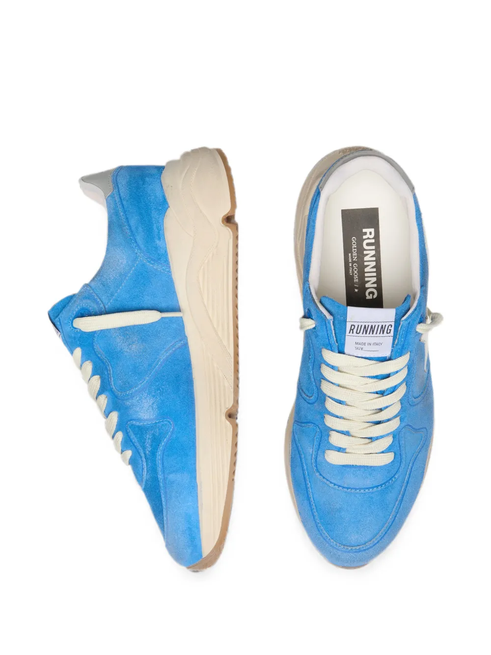 Golden Goose Running Sole suède sneakers met ster Blauw