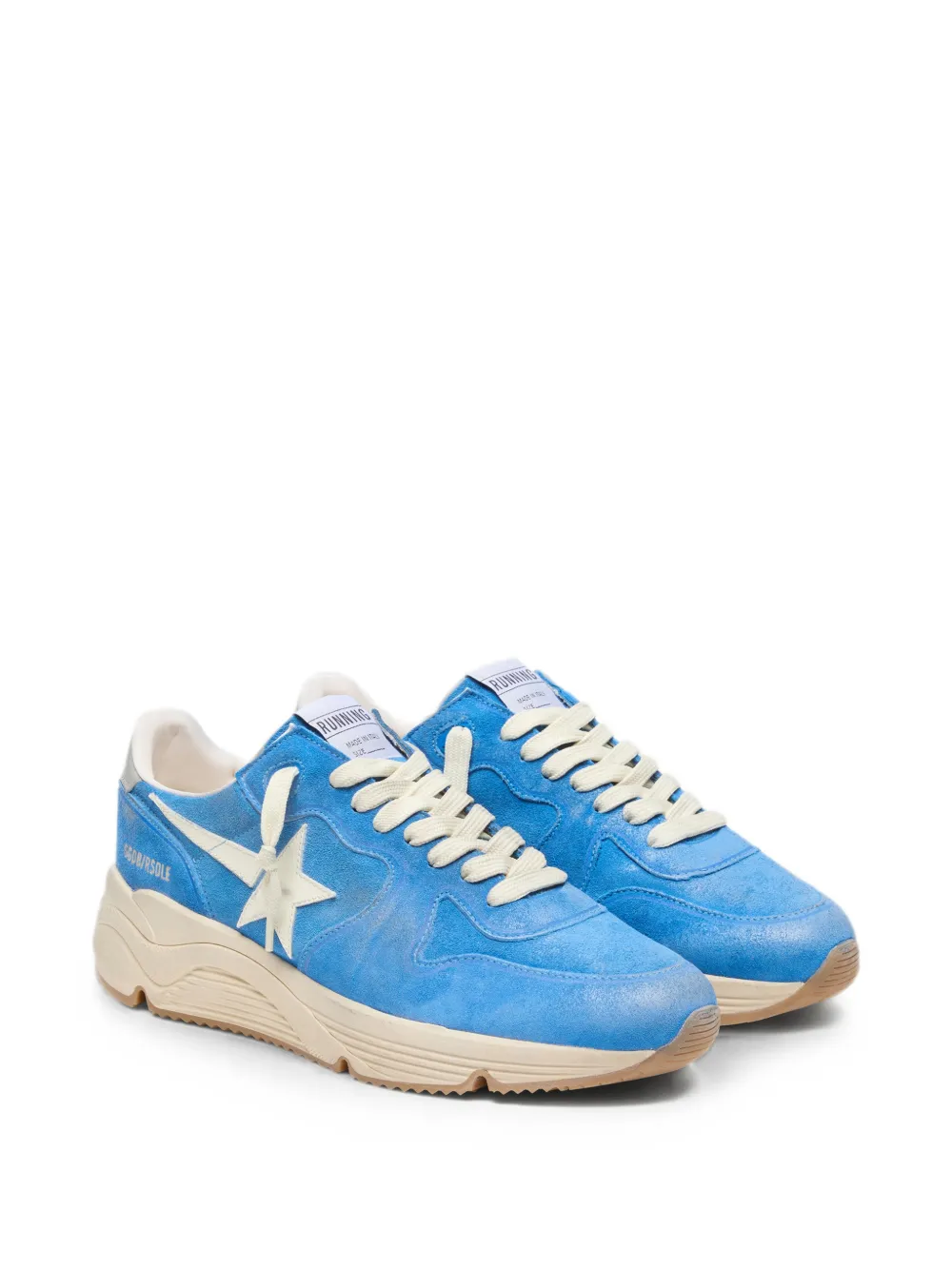 Golden Goose Running Sole suède sneakers met ster Blauw