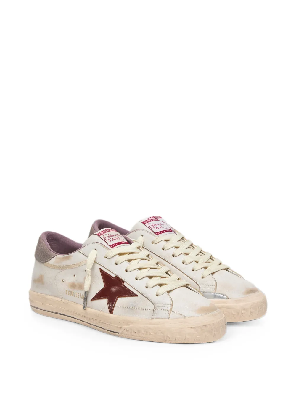 Golden Goose Super-Star gelamineerde leren sneakers met ster Wit