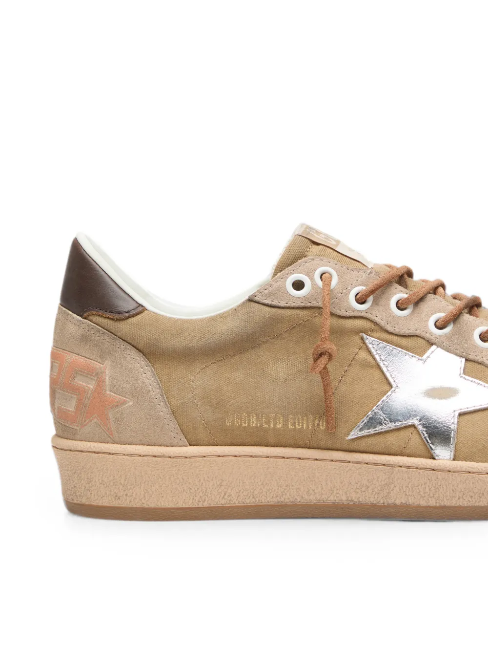 Golden Goose Ball Star sneakers van wol met crèmekleurige leren ster en bruin gewaxt leer Beige
