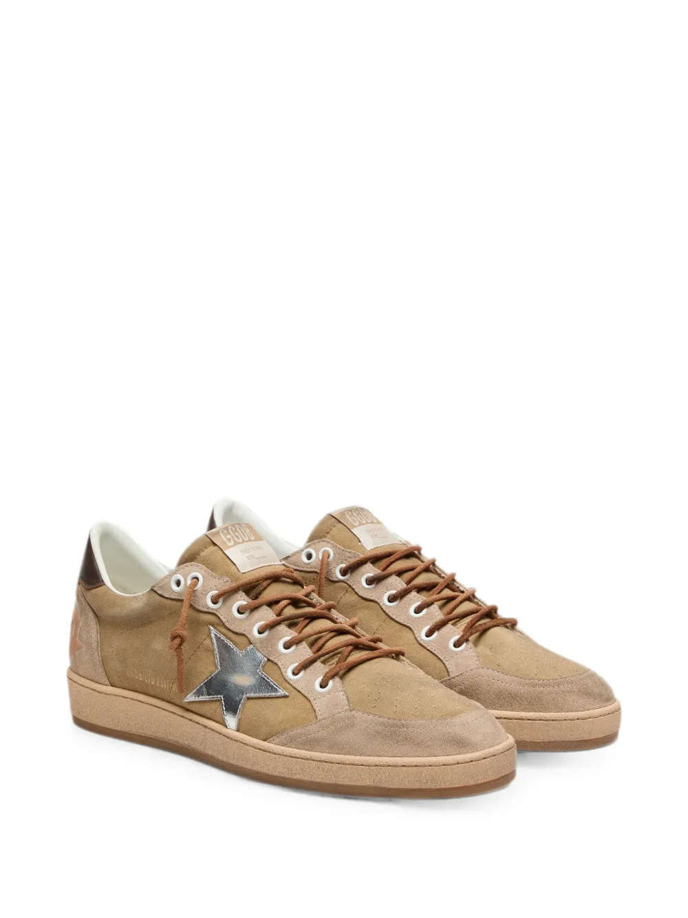 Golden Goose Ball Star sneakers van wol met crèmekleurige leren ster en bruin gewaxt leer Beige