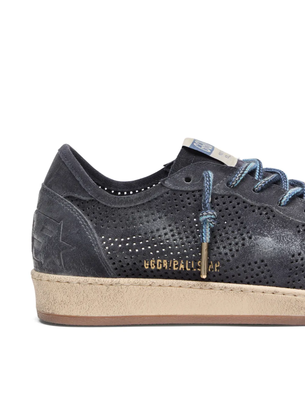 Golden Goose Ball Star geperforeerde suède sneakers met sterdetail Blauw