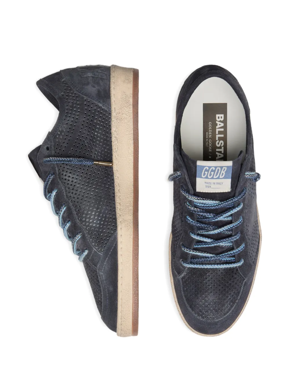 Golden Goose Ball Star geperforeerde suède sneakers met sterdetail Blauw