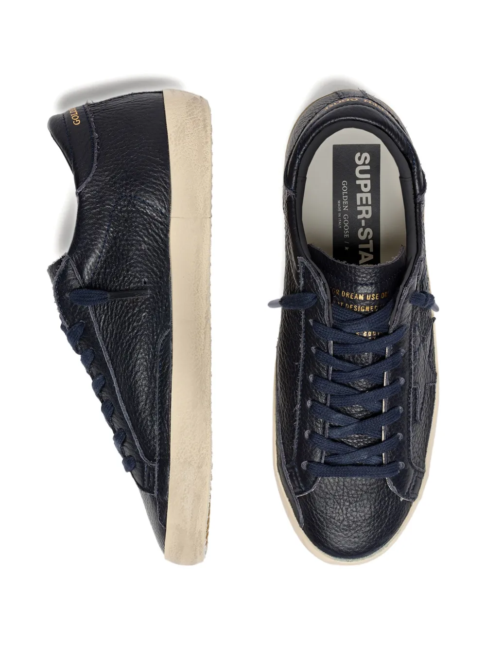 Golden Goose Super-Star leren sneakers met sterdetail Blauw