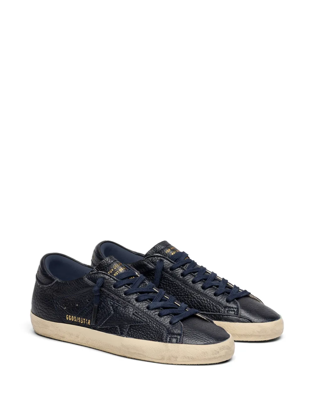 Golden Goose Super-Star leren sneakers met sterdetail Blauw