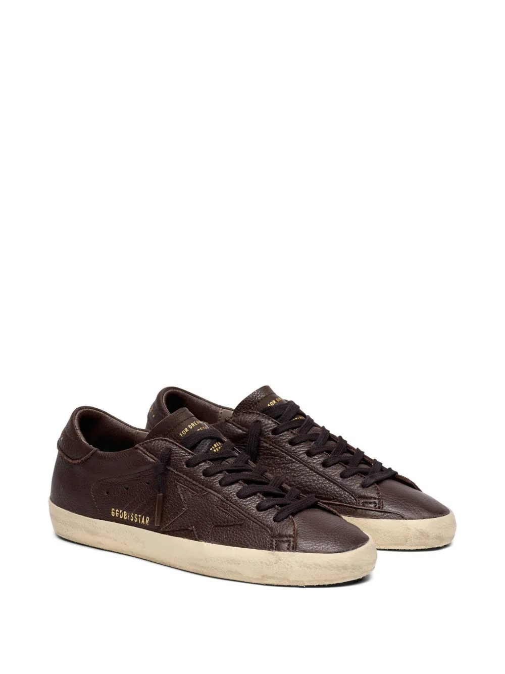 Golden Goose Super-Star leren sneakers met sterdetail Bruin