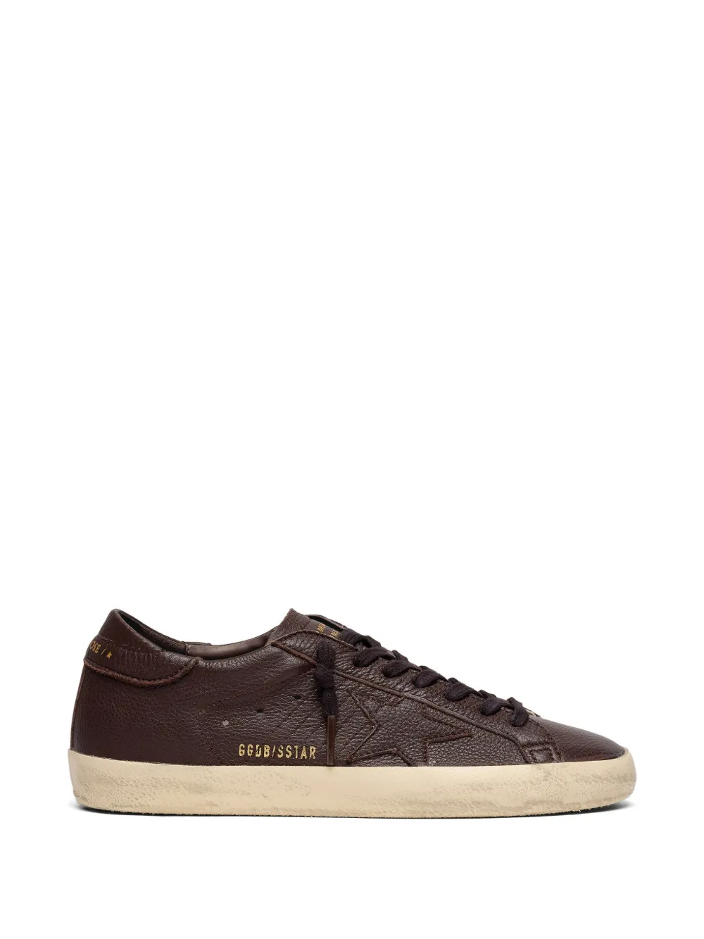 Golden Goose Super Star leather upper star and heel sneakers - Marrone