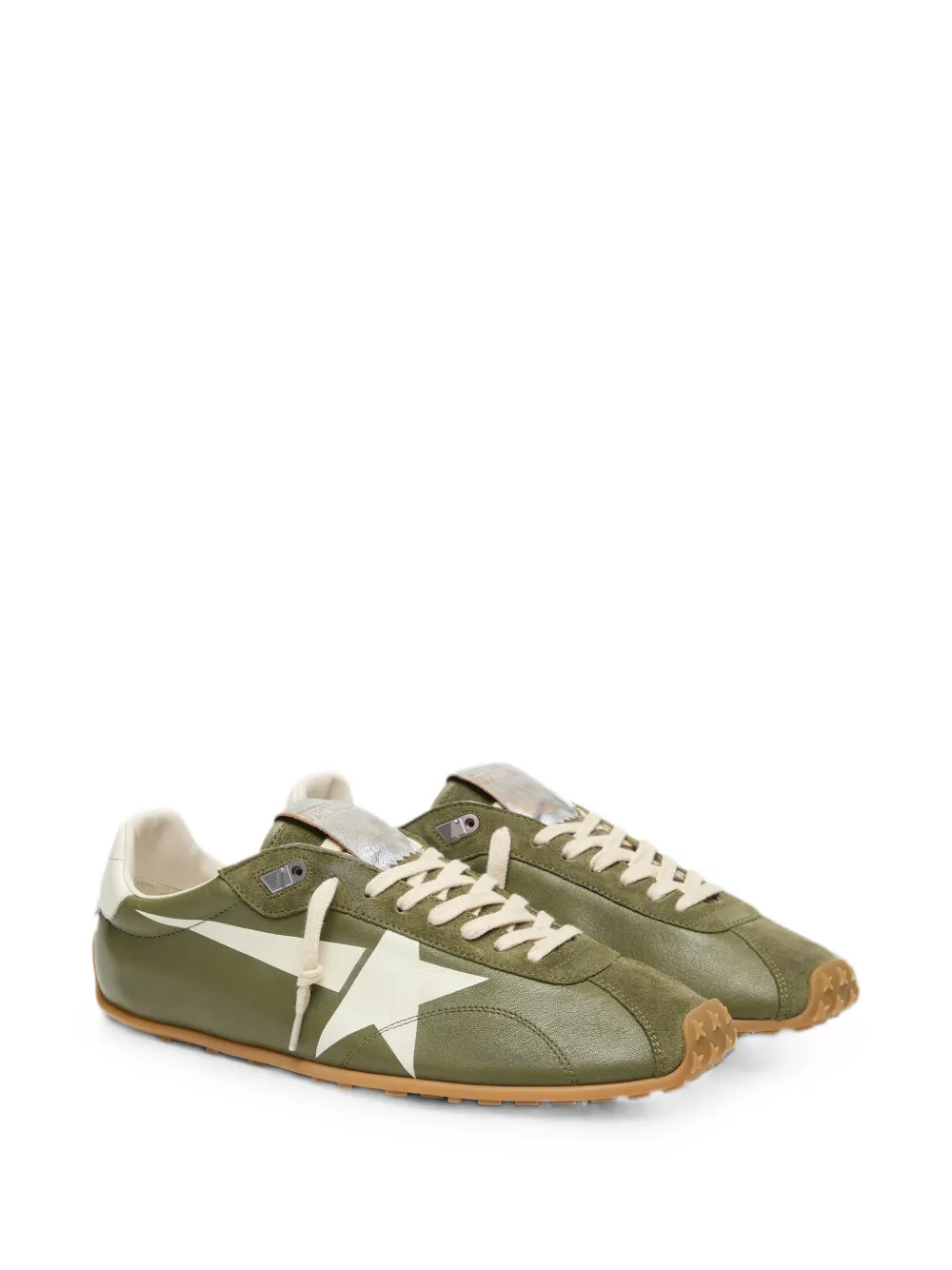 Golden Goose Marathon Speed leren sneakers met ster Groen