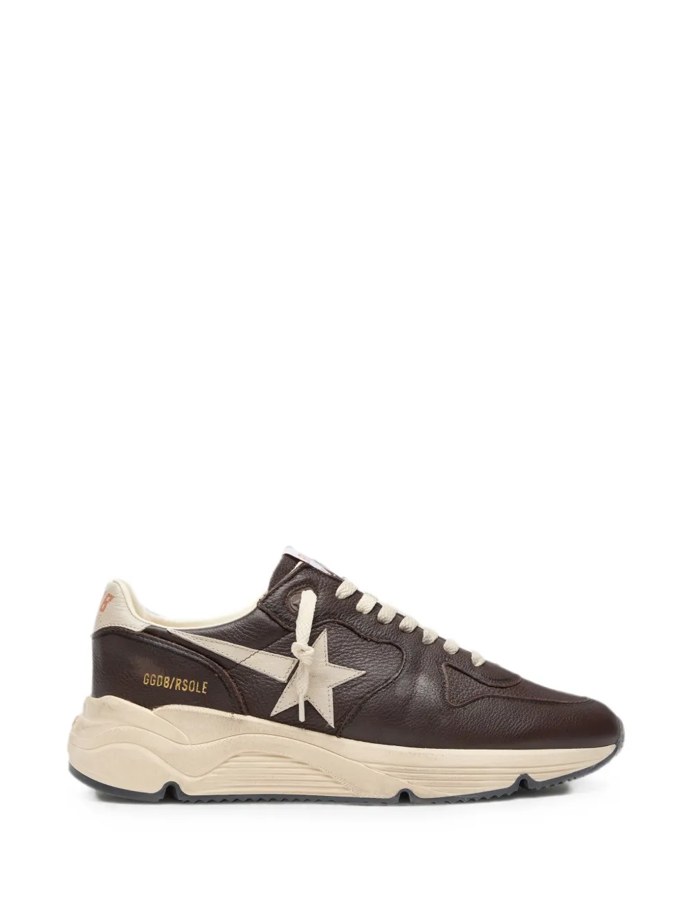 Golden Goose Sneakers Running Sole con punta in pelle e nappa - Marrone