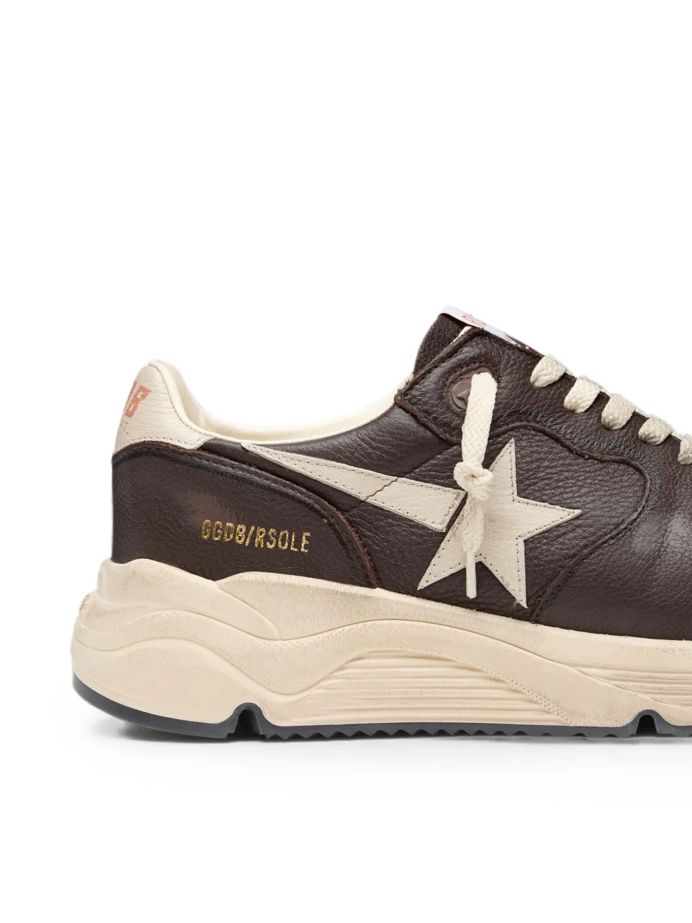 Golden Goose Running Sole sneakers met leren bovenkant en ster Bruin