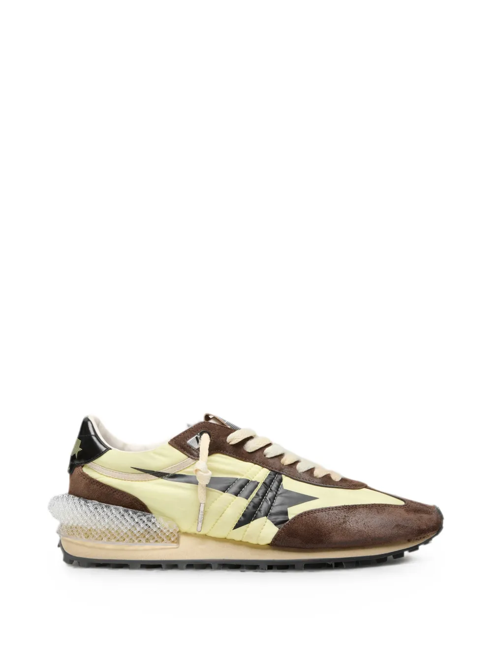 Golden Goose Running Marathon nylon upper suede toe and spur leather heel - Verde